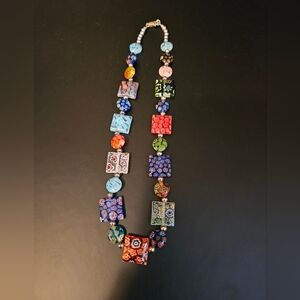 Multicolor Millefiori Glass Bead Necklace - Women Jewelry
